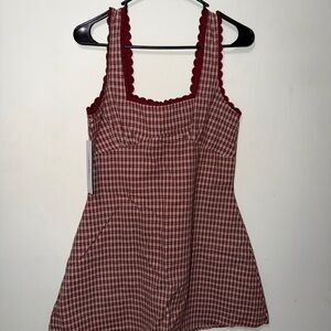 NBW Princess Polly Red and White Plaid Petite Dress